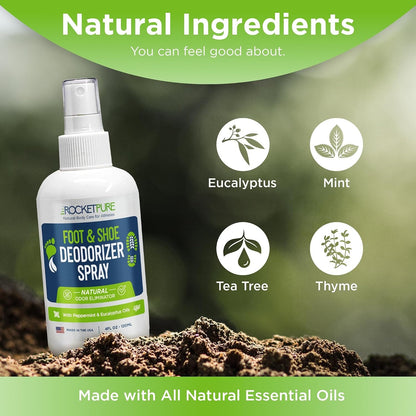 4oz Natural Foot & Shoe Deodorizer Spray - Mint *2-Pack