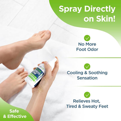 4oz Natural Foot & Shoe Deodorizer Spray - Mint *2-Pack